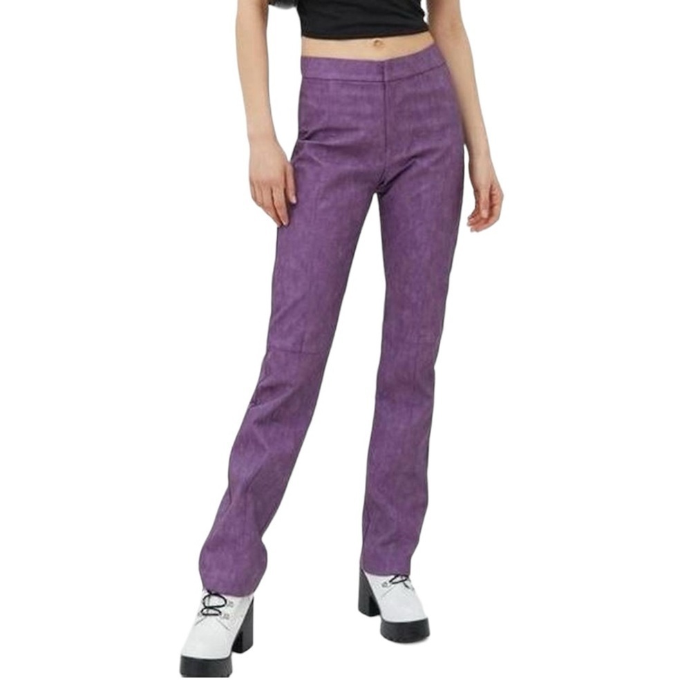 I.AM.GIA Saros Faux Leather Straight Leg Pants in Purple Size S